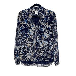 CABI #3066 Starry Night Ruffle Front Peasant Style Blouse size Medium